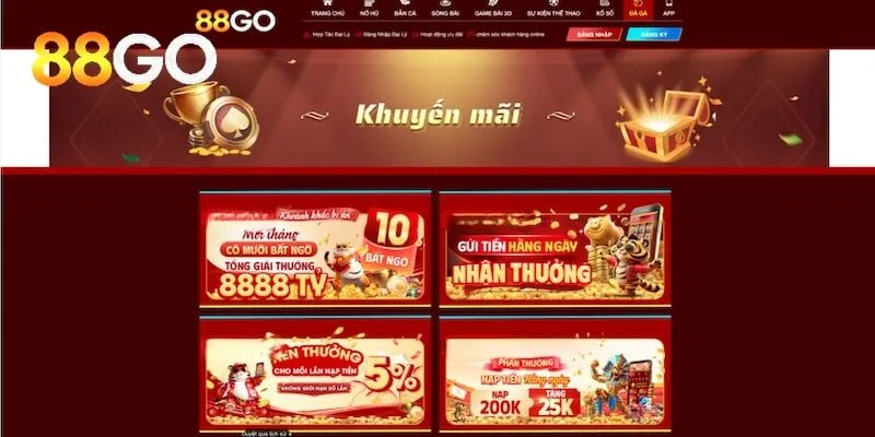 88go sở hữu nhiều hoạt động khuyến mãi khủng
