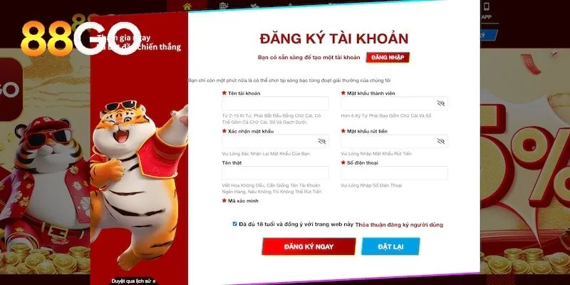 3 bước đăng ký siêu nhanh tại thương hiệu trực tuyến 88go