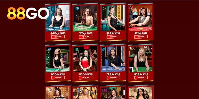 Một số sảnh casino điển hình tại 88go